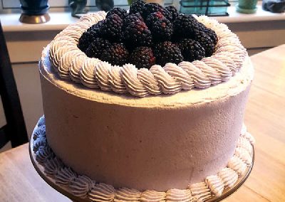 Lime Cake with Blackberry Butter Cream